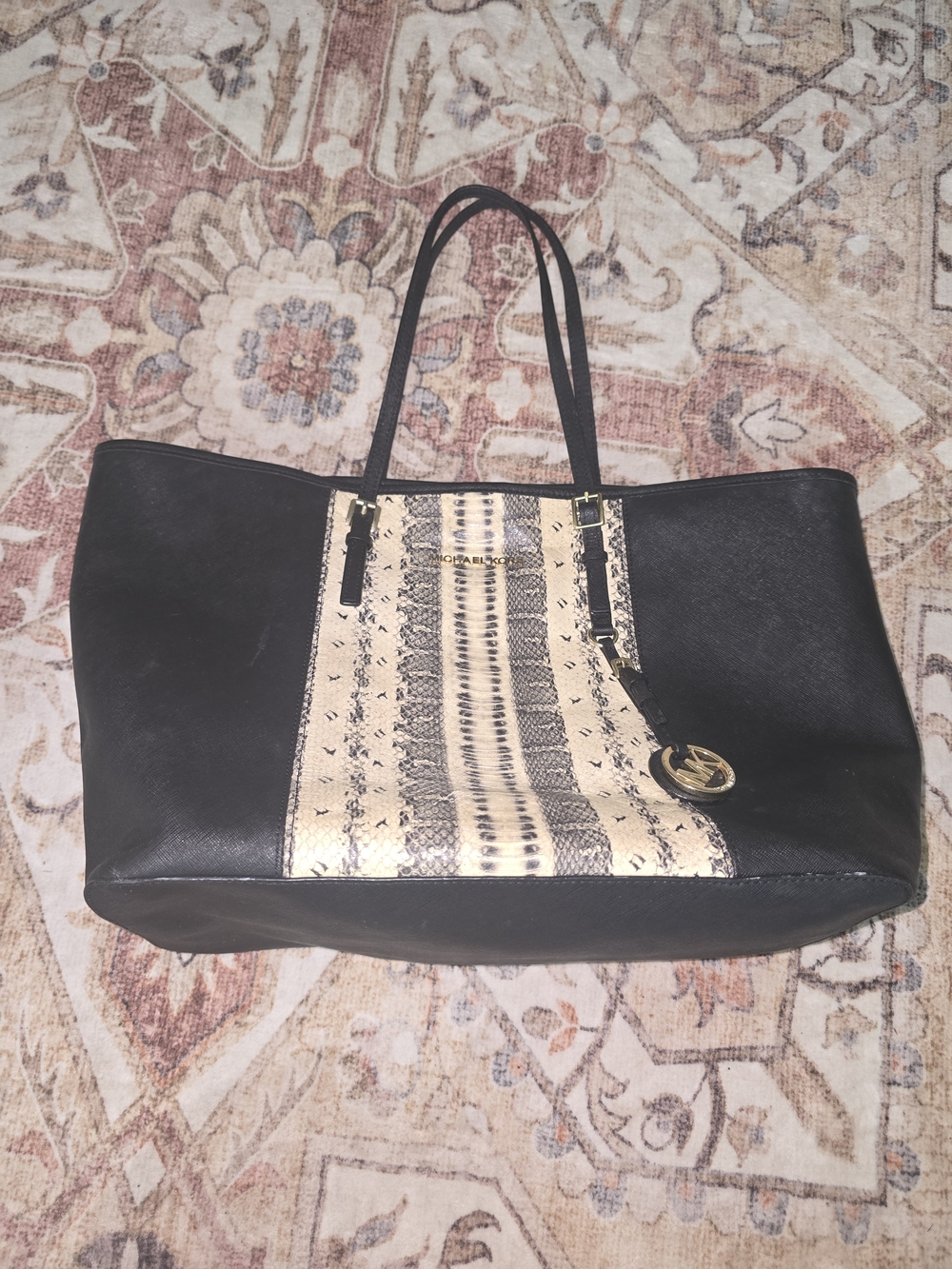 Michael Kors Jet Set Python Print Tote